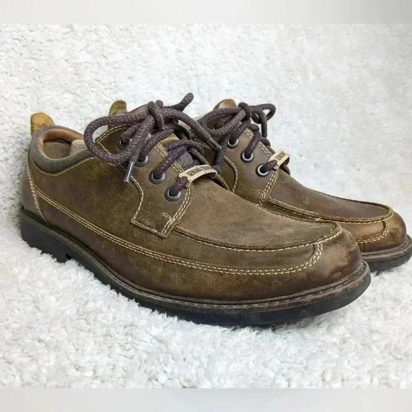 DOCKERS Men loaffers shoes size 11 leather tan  color - Picture 1 of 11
